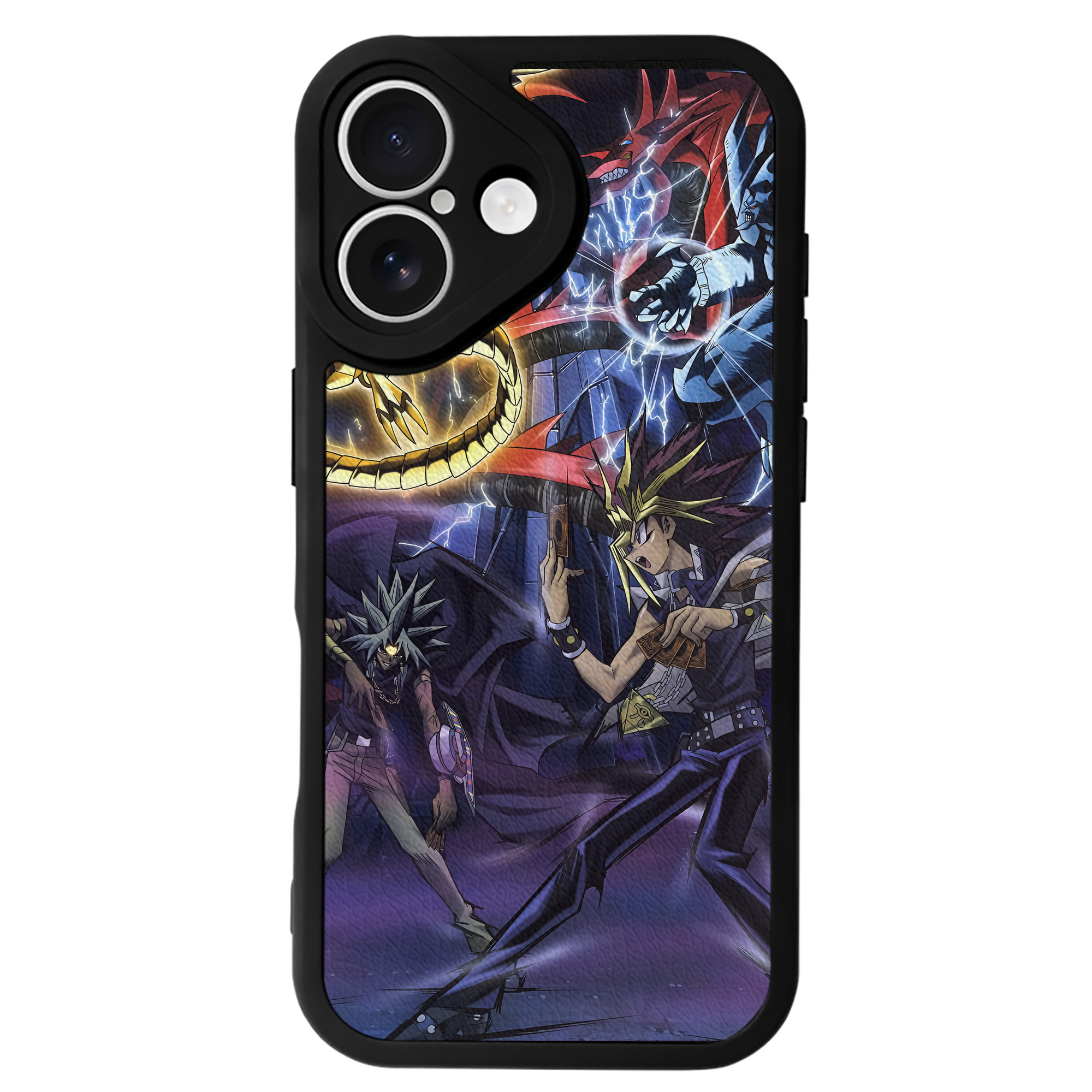 （画像用） 遊☆戯☆王 Yu-Gi-Oh! 【iPhone 16シリーズ対応】シリコンスマホケース（レザー調） 材質：シリコン